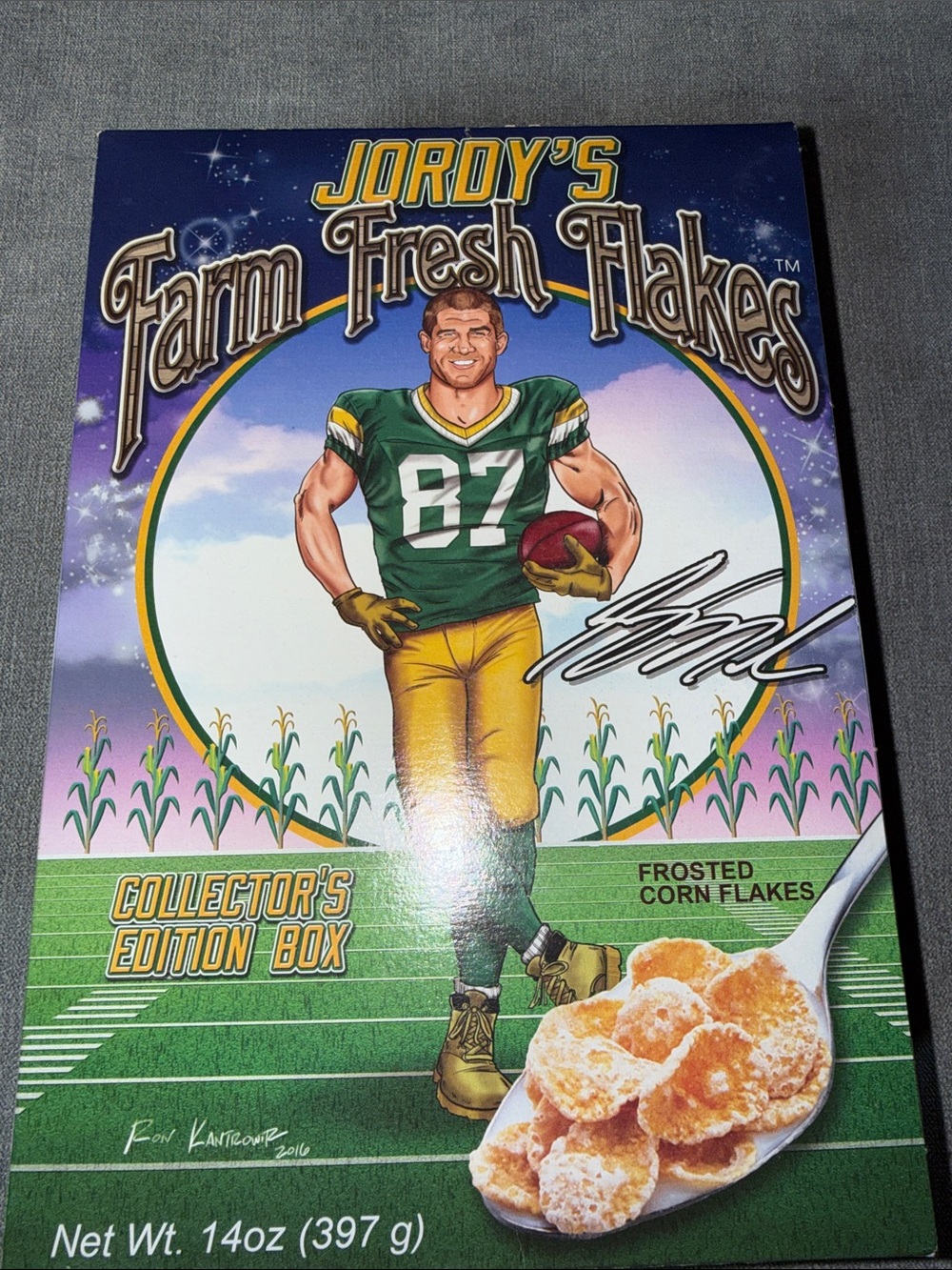 Green Bay Packers Jordy Nelson Farm Fresh Flakes Collector's Edition Cereal Box